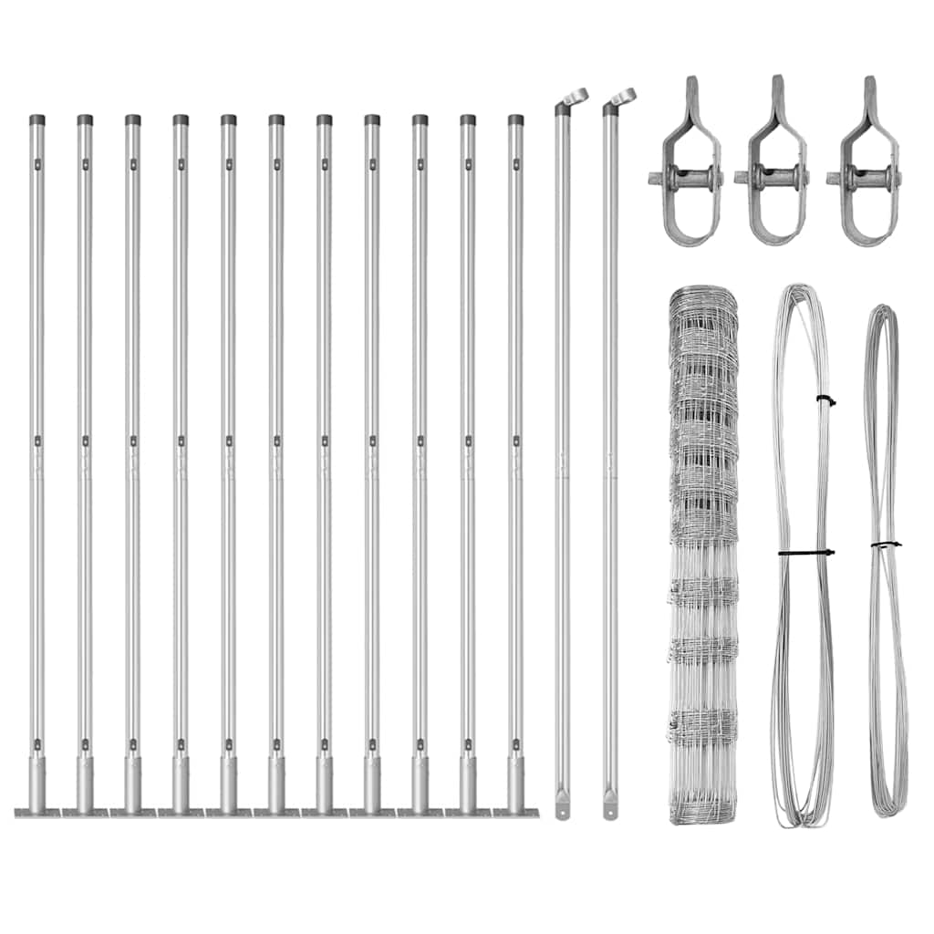 Wildzaun Silber 25 x 1,2 m Verzinkter Stahl